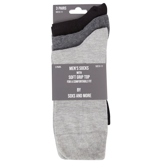 12 Pairs Mens Non-Elastic Cotton Diabetic Socks SIZE 6-11 Loose Top Gentle  Grip