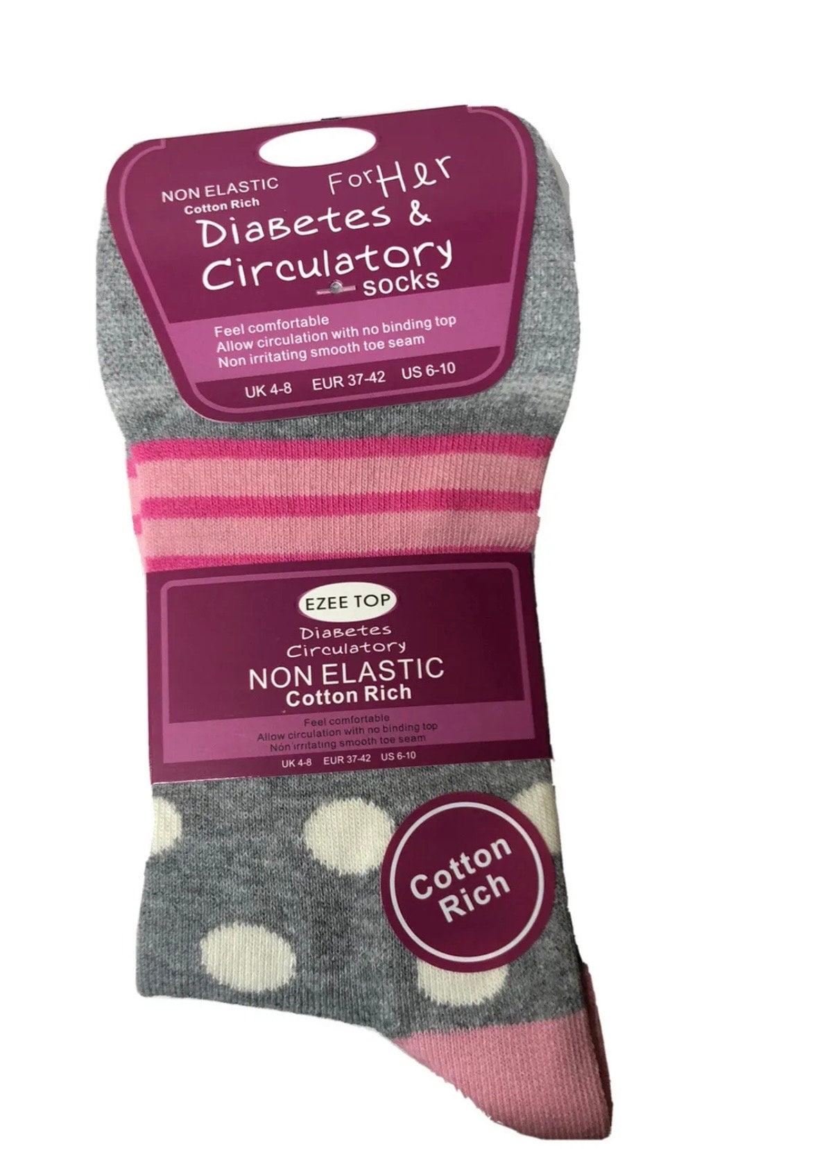 6 Pairs Ladies Loose Soft Grip Top Comfort Fit Socks Assorted Designs Etsy