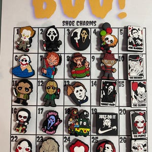 Halloween Shoe Charms, Spooky Shoe Charms, Ghost Shoe Charms, Halloween gifts, Scary movie Show Charms