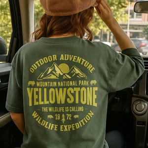 Yellowstone Shirt | National Park Wildlife T-Shirt | Retro Hiking Graphic Tee | Comfort Colors Nature Shirt | Vintage Mountain Park Shirt