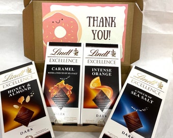 Personalizado Lindt Excellence Cesta de chocolate negro Caja de regalo Buzón Cumpleaños Abrazo en una caja Pascua le regala a su hijo nieto nieto