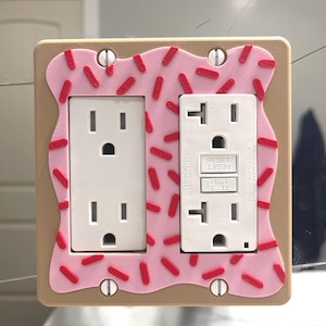 Poptart dubbel vippströmbrytare för barn, godisskydd för vippströmbrytare, Poptart sött skydd för ljusströmbrytare, sött temaskydd, vippströmbrytare