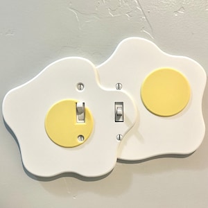 egg double light switch cover for kids treat cover for light switch egg cute light switch cover breakfast themed cover for egg lovers