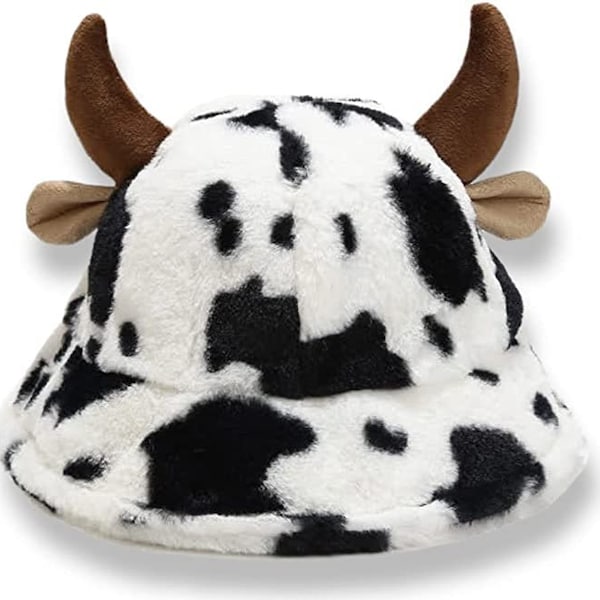 Cow Print Plush Bucket Hats.