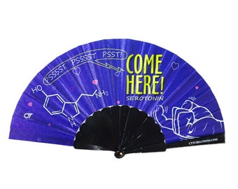 Mini Hand Fan - Seretonin Molecule - Come Here
