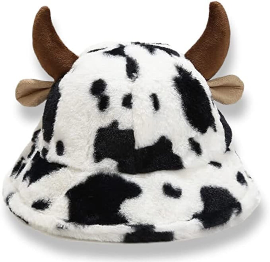 Cute Horn Cow Print Bucket Hat Etsy
