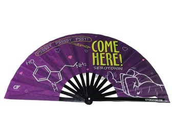 Seretonin Molecule - Seretonin Come Here    - Large Hand Fan