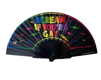 Mini Hand Fan - Scream If Youre Gay