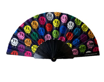 Mini Hand Fan - Trippy Face