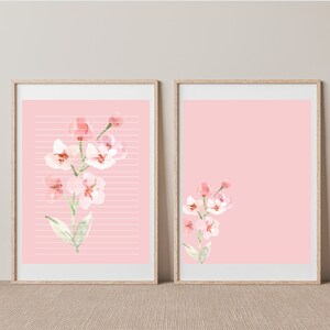 Stationary Template|Instant Download|Printable Stationary Paper| Pink Floral Paper| Scrapbook Paper Sheet| Stationary Notebook Paper