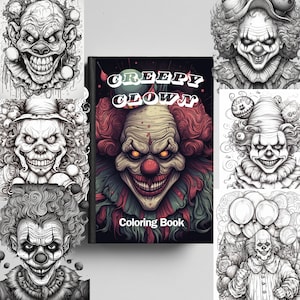 Clowns Malvorlagen| Sofortdownload| 78 Seiten| Ausmalbilder für Erwachsene| Gruselige Clowns Digitales Malbuch| Clown Malvorlagen