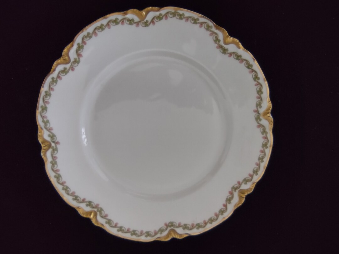 Haviland Limoges Green Gold Clover Leaf Shamrock Dinner Plate Etsy