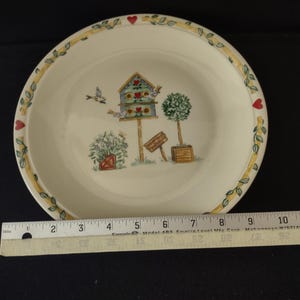 Vintage Thomson Pottery Birdhouse Dinner Plates X 3 (Lot 2905)