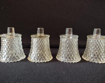Vintage Home Interior Peg Votive Candle Holder x 4 Diamond Cut (lot 5401)
