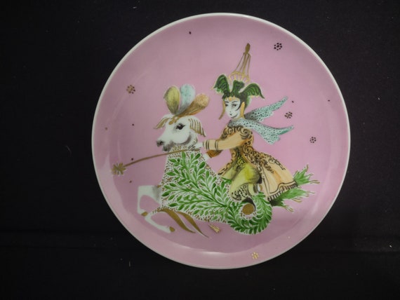 Collectible Decorative Plate   George Hardy Chinese Design Pink 7-1/2" # 126