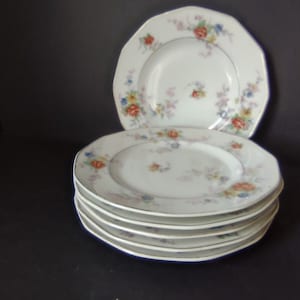 Haviland Limoges White Jewel 6 x Luncheon Salad Plate 8-1/2&quot; Floral (801)