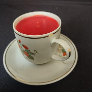 Made Brazil for Avon Porcelain 22k Gold Trim Dessert Demi-Cup Candle (lot 2724c)