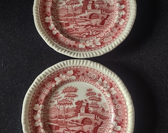 Vintage Copeland Bread Butter Plate Spode Tower Pink Set Of 2 (Lot 5820)