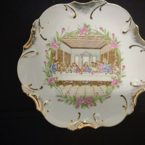 Collectible Plate Christian Last Supper Made in Japan for Decorative Use Only 8&quot; # 129