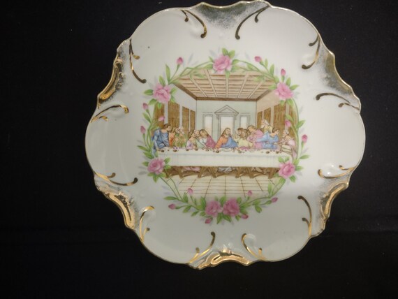 Collectible Plate Christian Last Supper Made in Japan for Decorative Use Only 8" # 129