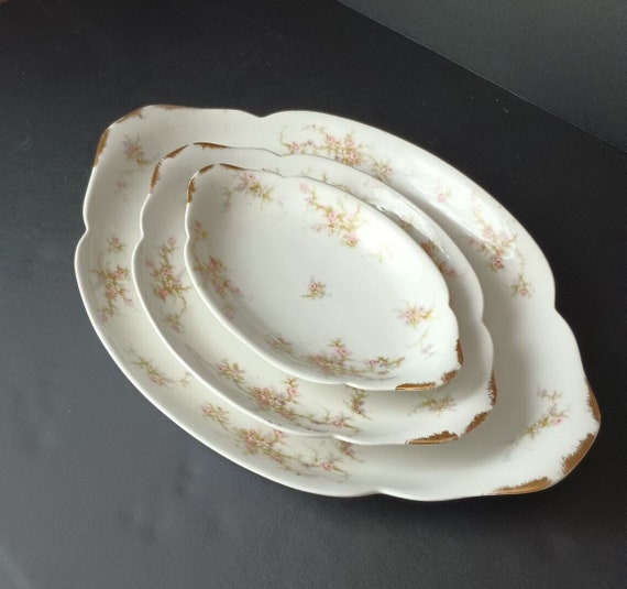 Haviland Limoges France Oval Serving Tray Set of 3 (lot 399) Unique Gift