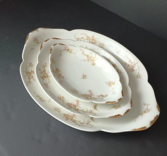 Haviland Limoges France Oval Serving Tray Set of 3 (lot 399)