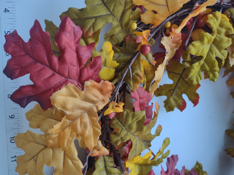 20 Artificial Leaf Autumn Fall Green Orange Red Yellow Wreath Fall ...