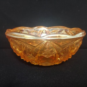 Vintage Collectible Carnival Glass Orange Marigold Bowl 8&quot; # 138