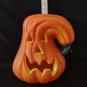 Halloween Blow Mold 9" Lighted Gourd Pumpkin Jack O Lantern (Lot 3159)