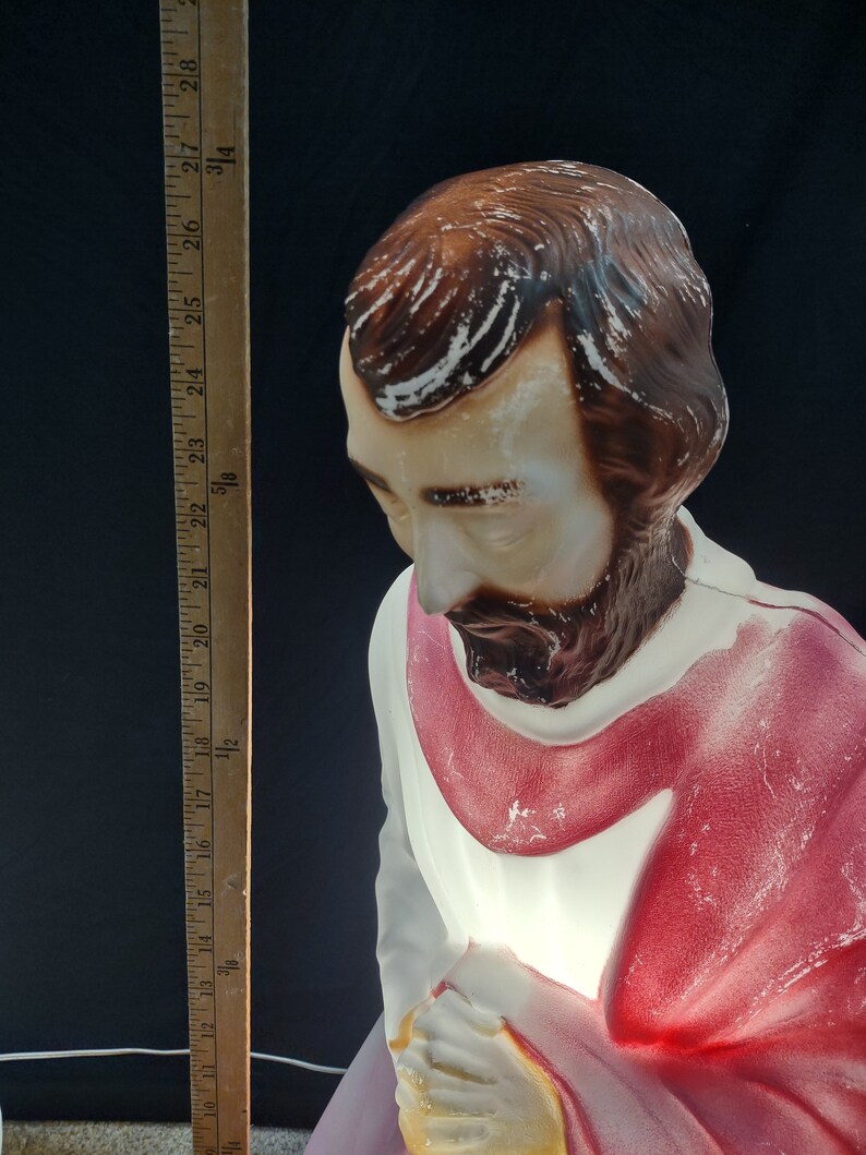 Vintage Christmas Nativity Set Blow Mold Child Mary Joseph Light up lot