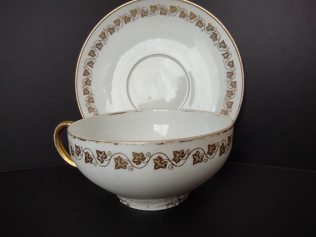 Vintage GDA Haviland Limoges France Ivy Gold Trim Large Teacup Etsy