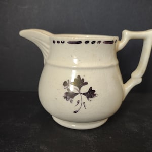 Vintage Cream Ceramic Creamer Cottagecore Farmhouse Pottery [5977]