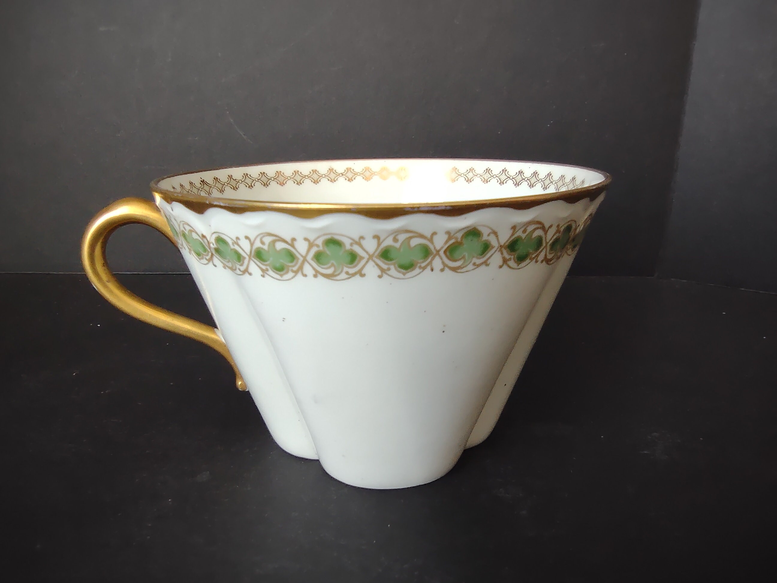 Haviland France Limoges Shamrock Cup ONLY White Green Gold Etsy
