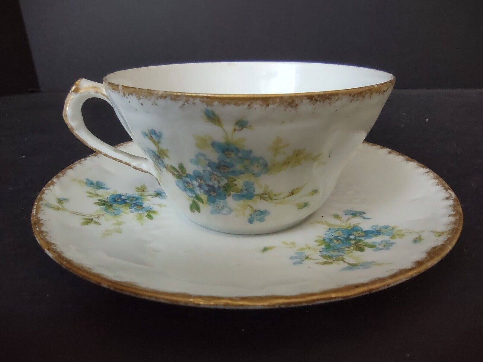 Vintage Haviland Limoges France Teacup Blue Me Not Gold Etsy
