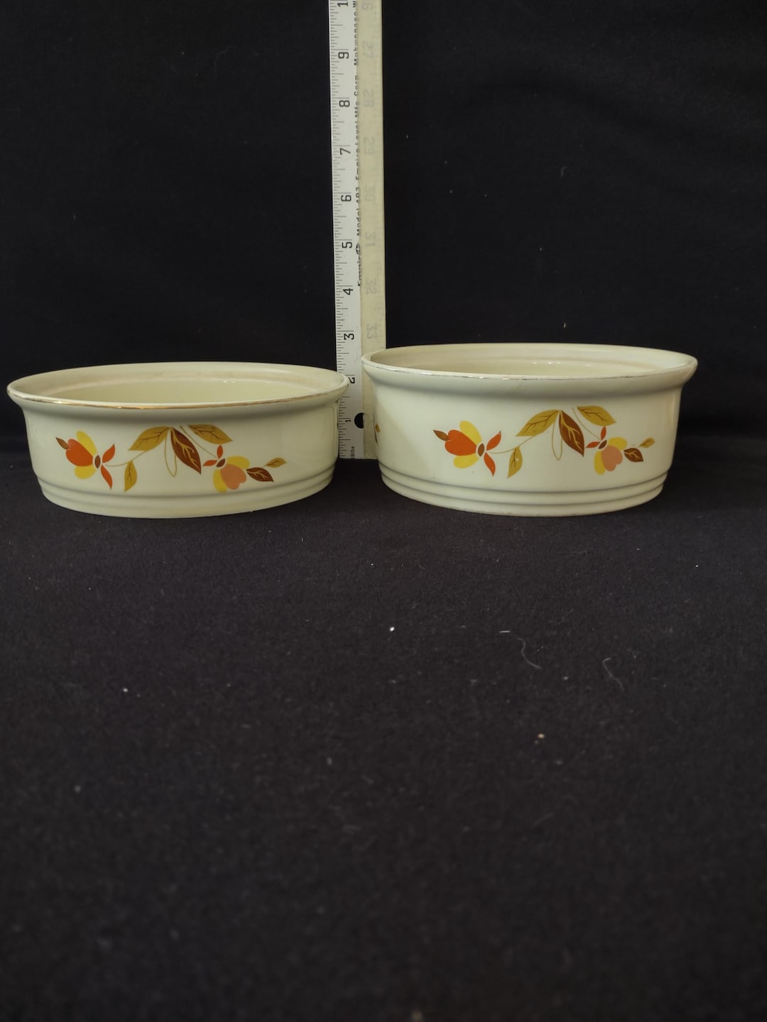 Vintage Halls Superior Jewel Tea Autumn Leaf Stacking Casserole Bowls ...