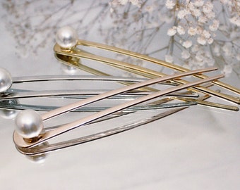 Pearl Hair Bun Holder, Metal Bun Holder,Large Hair Pin,Rose Gold clip,Silver Bun Holder,clip Holder for Thick Hair,Gold Hairpin,Hair Stick