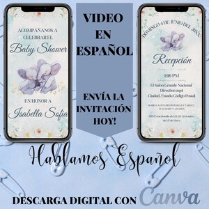 Invitación Para Baby Shower De Niño, Invitación De Vídeo Para Baby Shower En Español, Invitacion Digital, Olifant Baby Shower Uitnodiging