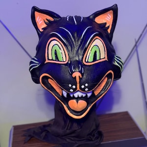 Scratch Cat-Vintage Inspired Black Cat Halloween Mask
