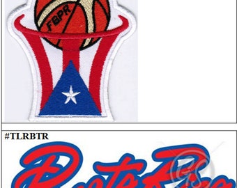 Insigne de l'équipe nationale de basket-ball de Porto Rico, fer sur l'écusson brodé