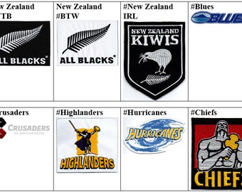 New Zealand Blues Chiefs Crusaders Highlanders Hurricanes All Blacks National Rugby Union Team Badge Iron On Embroidered Patch