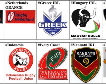 Pays-Bas grèce hongrie inde indonésie Vanuatu côte d'ivoire équipe nationale de rugby insigne fer sur patch brodé