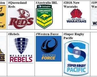 Australie Queensland Reds Brumbies Melbourne Rebels Western Force Nouvelle-Galles du Sud Waratahs Super Pacific Rugby écusson brodé à repasser