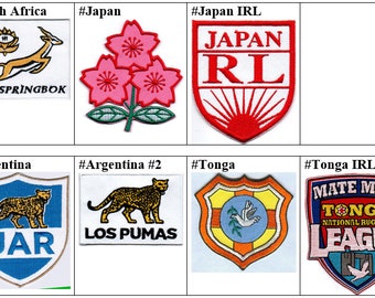 Insigne d'équipe nationale de rugby à XV afrique du sud japon argentine tonga ligue internationale fer sur patch brodé