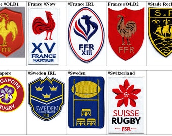 Frankrijk Stade Rochelais La Rochelle Singapore Zweden Zwitserland Nationale Rugby Union Team Badge opstrijkbare geborduurde patch