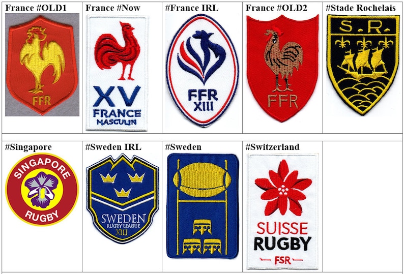 France Stade Rochelais La Rochelle Singapour Suède Suisse National Rugby Union Team Badge Fer Sur Patch Brodé image 1