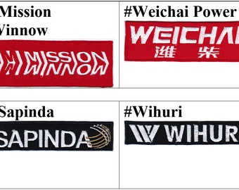 NEC Mission Winnow Weichai Power MAHLE Randstad Sapinda Financial Investments Wihuri BT Group Telecommunications F1 Car Racing Badge Patch