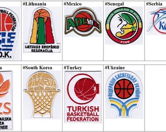 Coupe du monde FIBA de basket-ball national grèce lituanie mexique sénégal serbie slovénie corée du sud turquie badge fer sur patch brodé