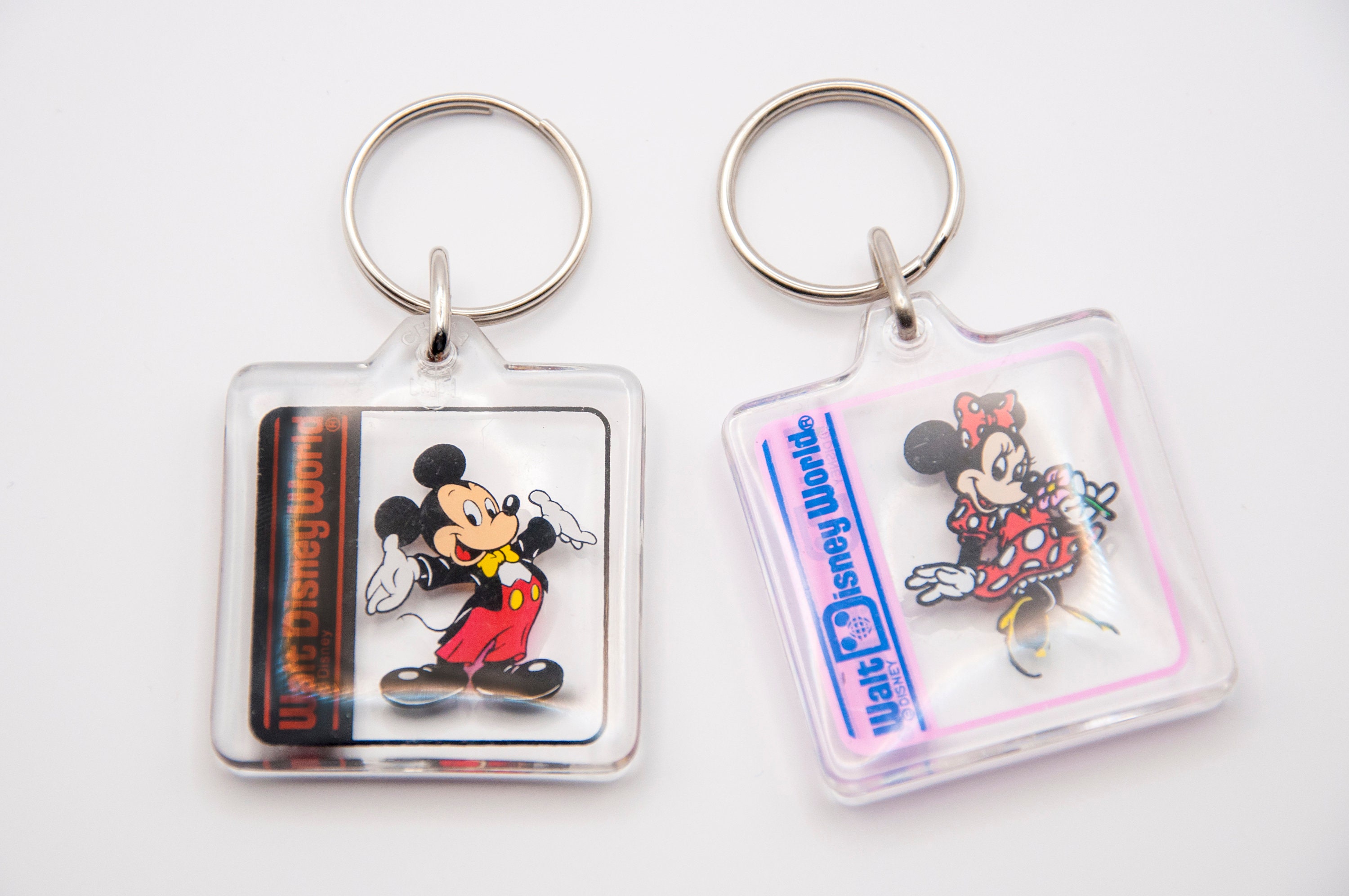 Vintage Walt Disney World Mickey Mouse Acrylic Key Chain