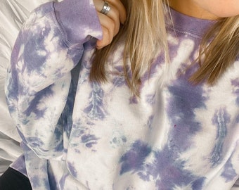 purple tie dye crew neck main image 1