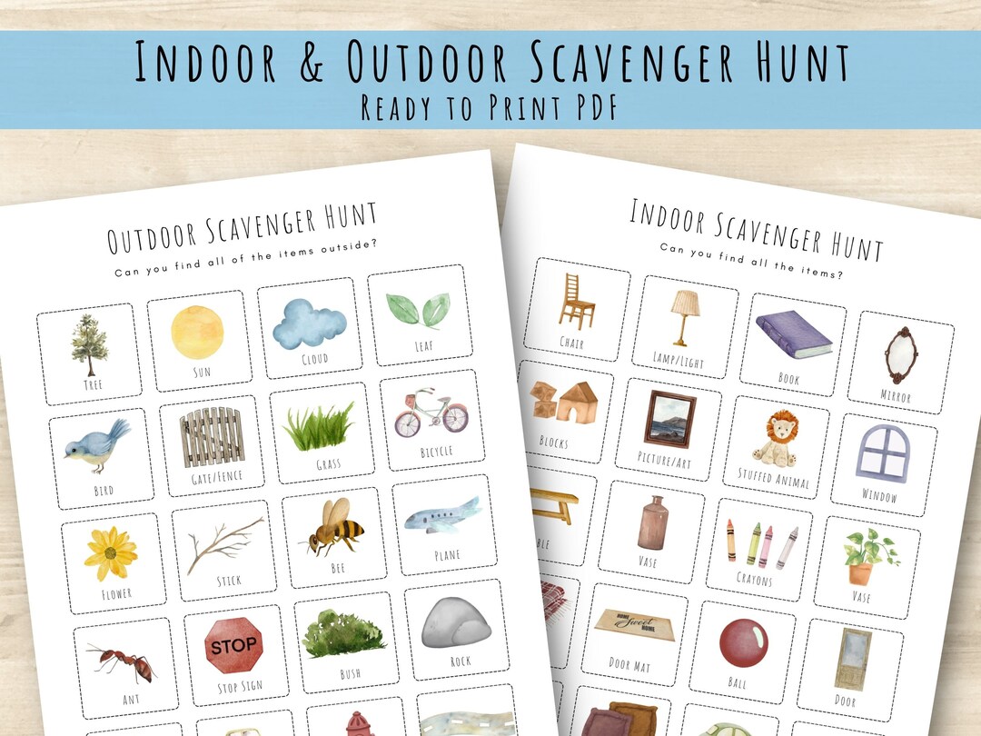 Scavenger Hunt Bundle Printable at Home Printable Homeschool Printable